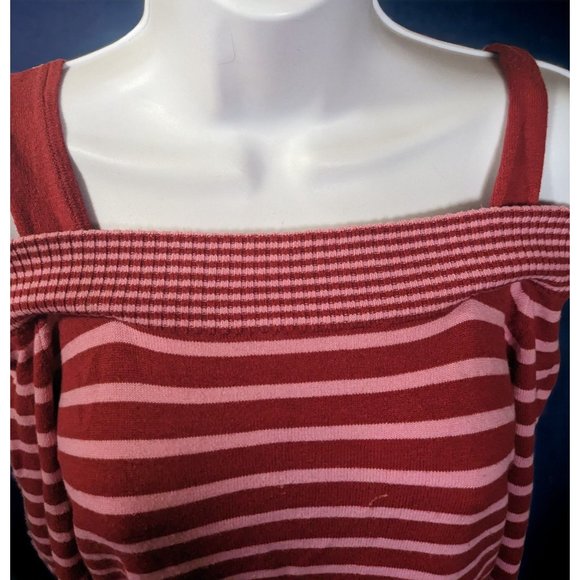 Vintage Takeout Pink And Red Striped Top - Picture 3 of 11